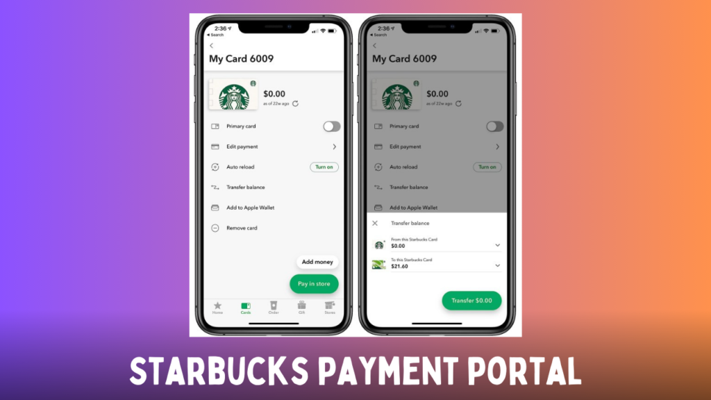 Starbucks payment portal